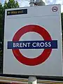 Roundel on southbound platform face