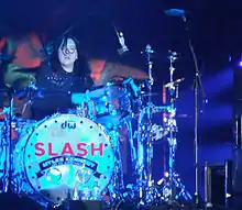 Brent Fitz performing live with Slash at Festivalna hall, Sofia, during the Apocalyptic Love World Tour 2013.