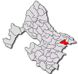 Location in Mehedinți County