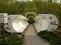 New bridge on the River Calder at Sowerby Bridge, West Yorkshire