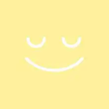 A mellow-looking smiley face with closed eyes on a yellow background.