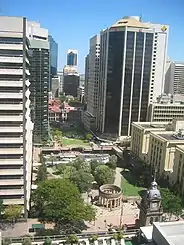 view of ANZAC Square, Post Office Square and the General Post Office, as seen from the Sofitel Hotel