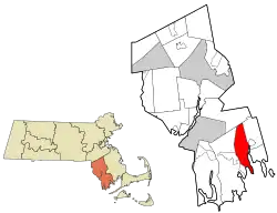 Location in Bristol County, Massachusetts