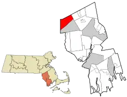 Location in Bristol County in Massachusetts