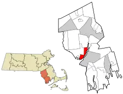 Location in Bristol County in Massachusetts