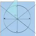 Draw the gnomon and diameters at the target angle.