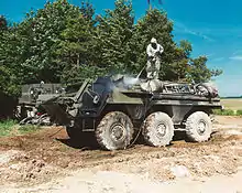 A British Army TPz Fuchs Armoured Vehicle as was used by the Joint CBRN Regiment.