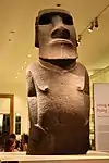 Hoa Hakananai'a, an example of a moai; c. 1200 AD; flow lava; height: 242 cm; British Museum (London)