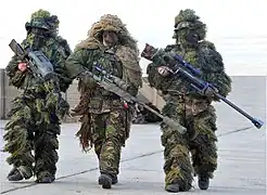 British and French snipers in ghillie suits