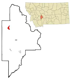 Location of Winston, Montana