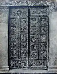 Door of Saint Rainier by Bonanno Pisano. 19th century photography by Giacomo Brogi