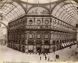 Galleria Vittorio Emanuele II from inside the arcade, c. 1880