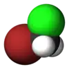 Spacefill model of bromochloromethane