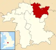 Bromsgrove shown within Worcestershire