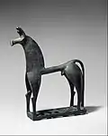 Horse figurine (Geometric); c. 800-700 BC; bronze; height: 17.6 cm; Metropolitan Museum of Art (New York City)