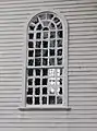 Pulpit window in the colonial meeting house in Brooklyn, Connecticut