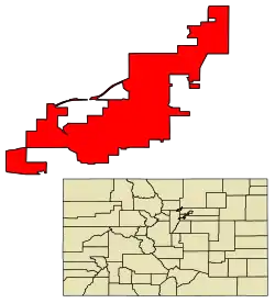 Location of the City and County of Broomfield in Colorado