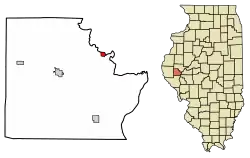 Location of Ripley in Brown County and Illinois