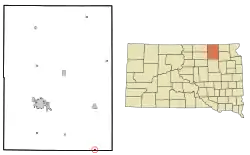 Location in Brown County and the state of South Dakota