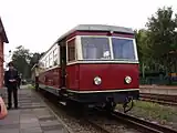 Railcar T 44 pulling passenger car No. 2