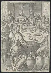 Print about the Wedding at Cana. Made at the end of the 16th century. Preserved in the Ghent University Library.