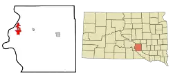 Location in Brule County and the state of South Dakota