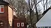 Bruno's Field is hidden behind houses, and this is a view of trees in the field from Worcester Crescent