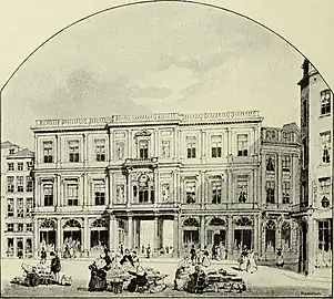 View of the south entrance to the galleries in 1884, illustration from Bruxelles à travers les âges