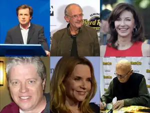 Back to the Future cast members Michael J. Fox, Christopher Lloyd, Mary Steenburgen, Thomas F. Wilson, Lea Thompson and James Tolkan