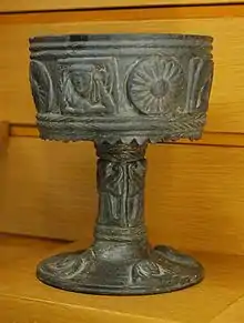 Etruscan bucchero chalice, early 6th century BC