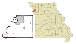 Location of Lewis and Clark Village, Missouri