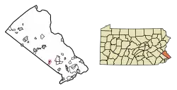 Location of Ivyland in Bucks County, Pennsylvania.