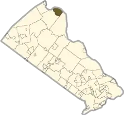 Location of Bridgeton Township in Bucks County, Pennsylvania