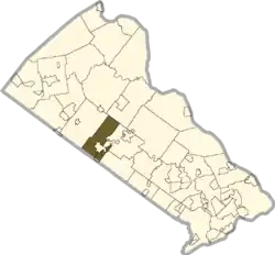 Location of New Britain Township in Bucks County