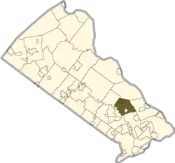 Location of Newtown Township in Bucks County