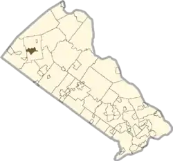 Location of Quakertown in Bucks County, Pennsylvania.