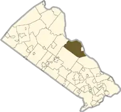 Location of Solebury Township in Bucks County