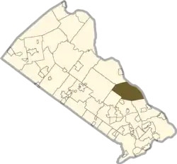 Location of Upper Makefield Township in Bucks County