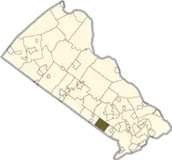 Location of Upper Southampton Township in Bucks County