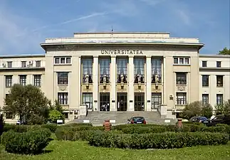 Fascist - University Rectorate and Law Faculty Building in Bucharest (Bulevardul Mihail Kogălniceanu no. 36–46), Bucharest, Romania, by Petre Antonescu, 1933-1935