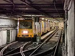 Train in the turnback sidings