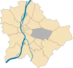 Location of District X in Budapest (shown in grey)