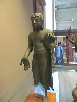 Bronze statue of Buddha in museum (8th Century AD)