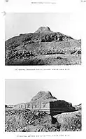 The Stupa, before and after excavation