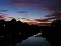 Sunset scene on the Wye between Llanelwedd and Builth Wells