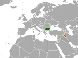 Map indicating locations of Bulgaria and Kurdistan Region