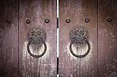 Dragon-head door-knocker on the gates of Bulguksa temple