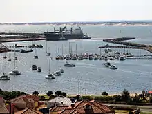 View west of the harbour from the lookout tower, August 2007