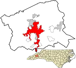 Location in Buncombe County and the state of North Carolina