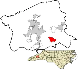 Location in Buncombe County and the state of North Carolina